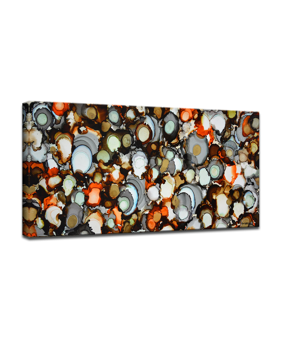 'Copper, Iron, Jade' Wrapped Canvas Wall Art