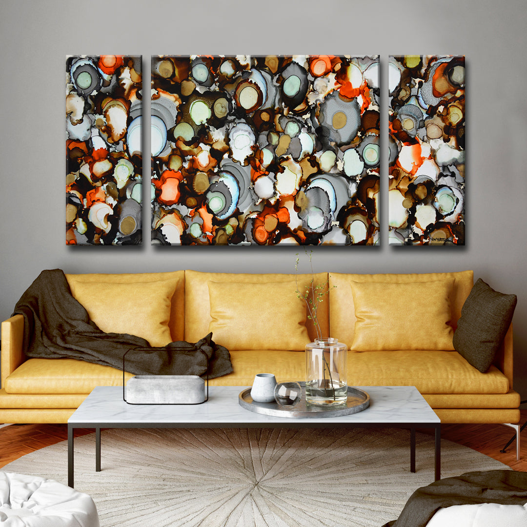 'Copper, Iron, Jade' Wrapped Canvas Wall Art