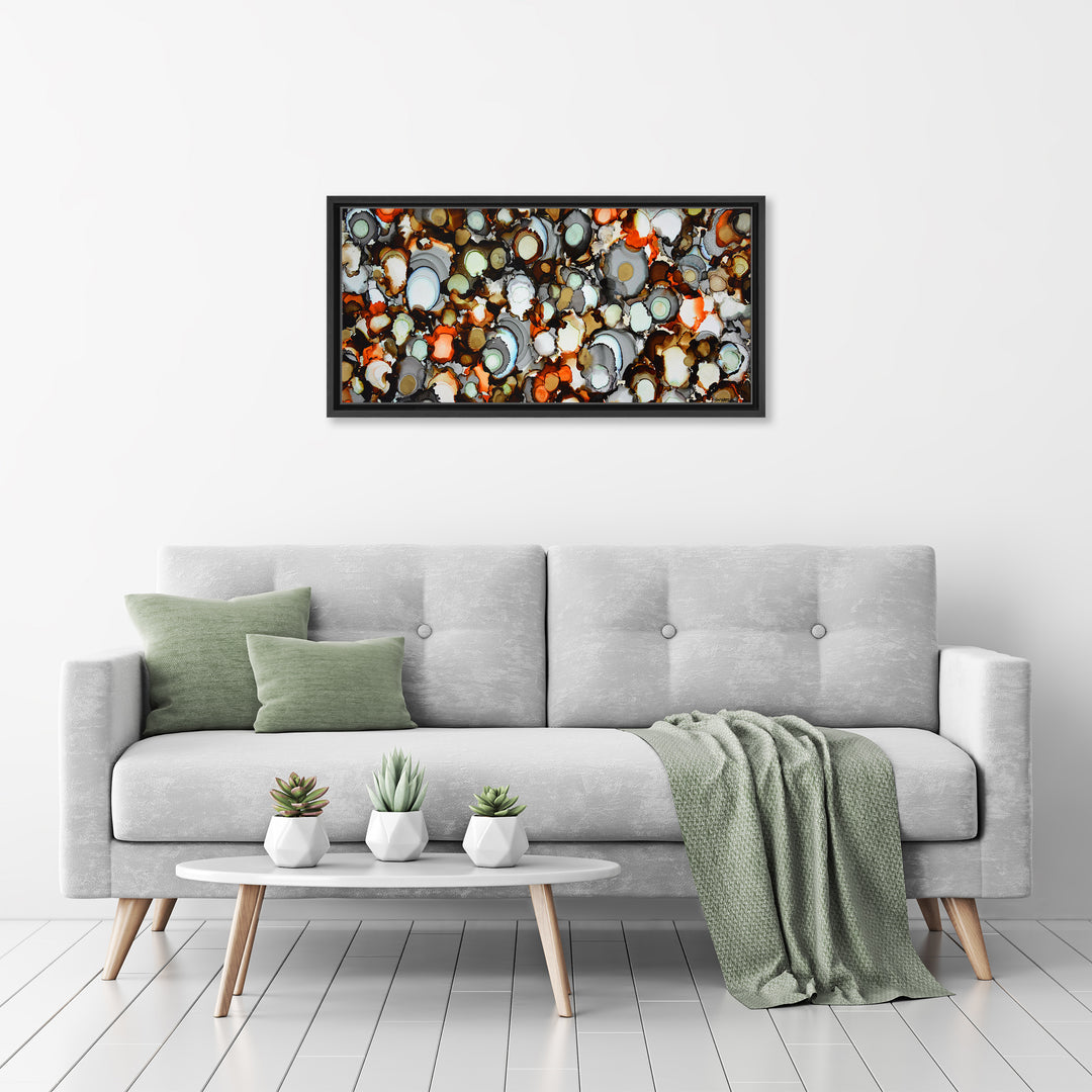 Copper, Iron, Jade Framed Canvas Wall Art