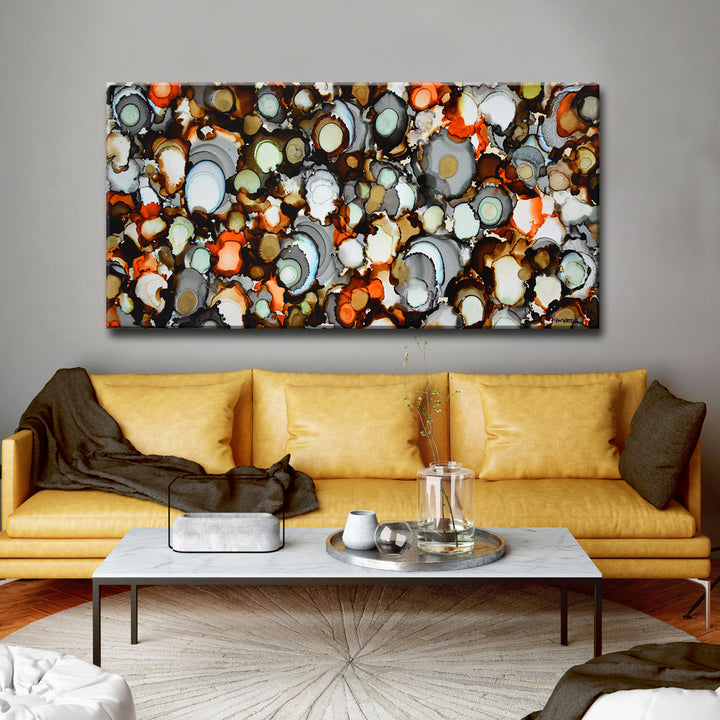 'Copper, Iron, Jade' Wrapped Canvas Wall Art