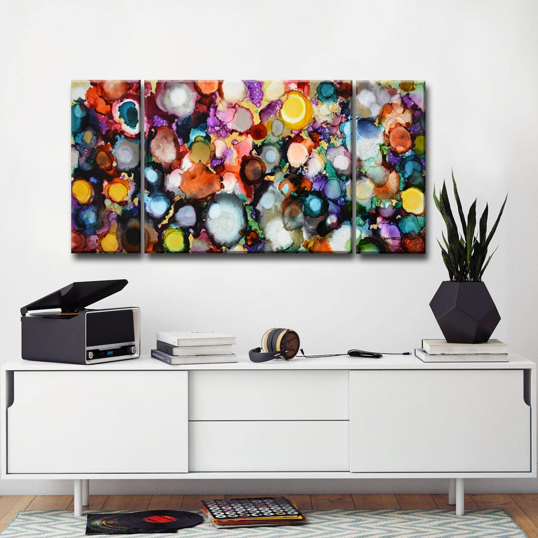 'Festive Jewels' 3 Piece Wrapped Canvas Wall Art Set