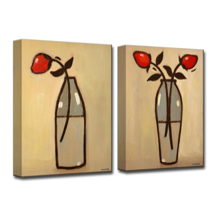 Minimalist Rose I/II' 2 Piece Wrapped Canvas Wall Art Set