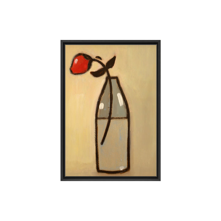 Minimalist Rose I Framed Canvas Wall Art
