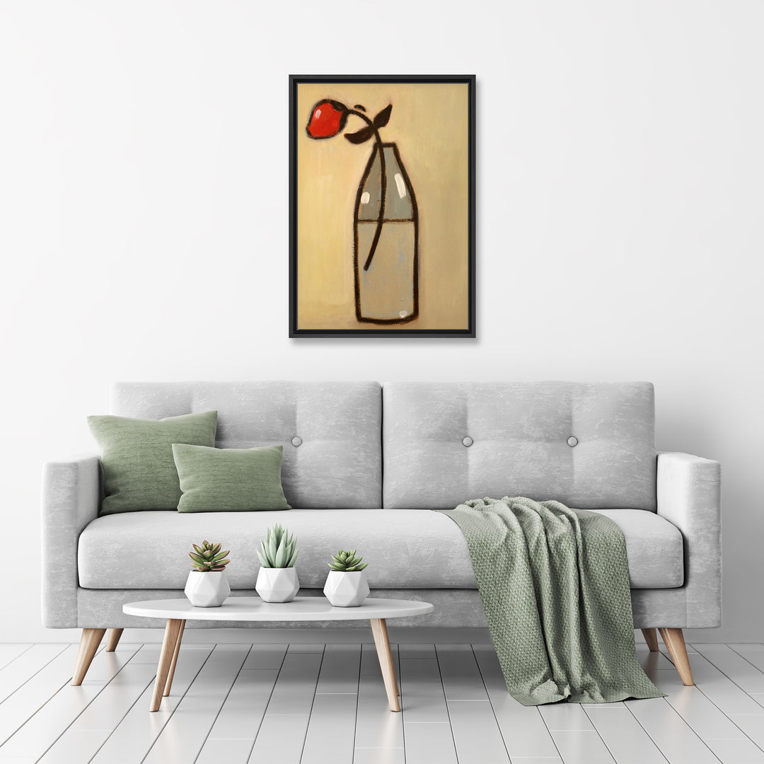 Minimalist Rose I Framed Canvas Wall Art