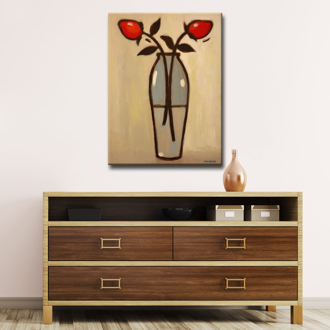 'Minimalist Rose II' Wrapped Canvas Wall Art