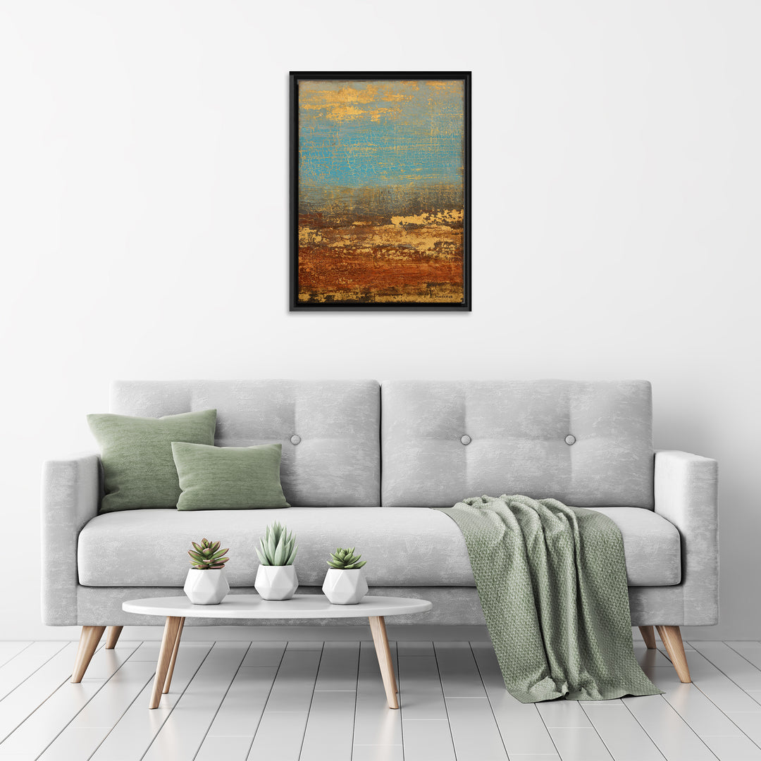 Golden Stream Framed Canvas Wall Art