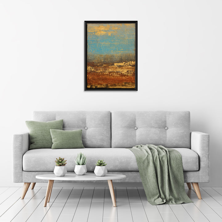 Golden Stream Framed Canvas Wall Art