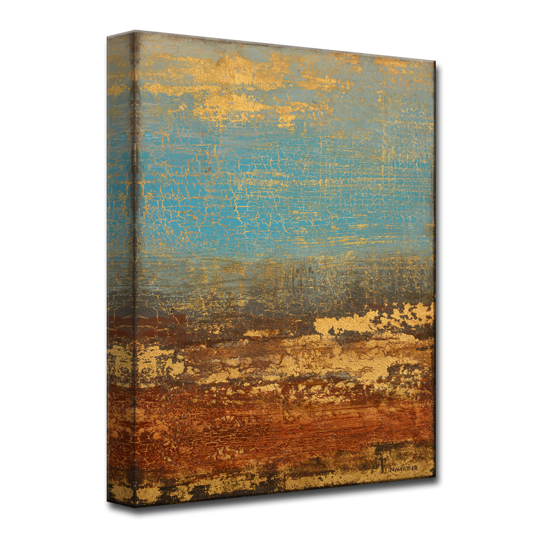 'Golden Stream' Wrapped Canvas Wall Art