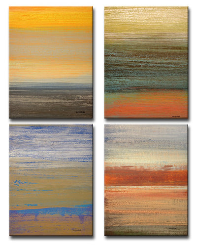 Destiny I-IV' 4 Piece (18 x 48) Wrapped Canvas Wall Art Set