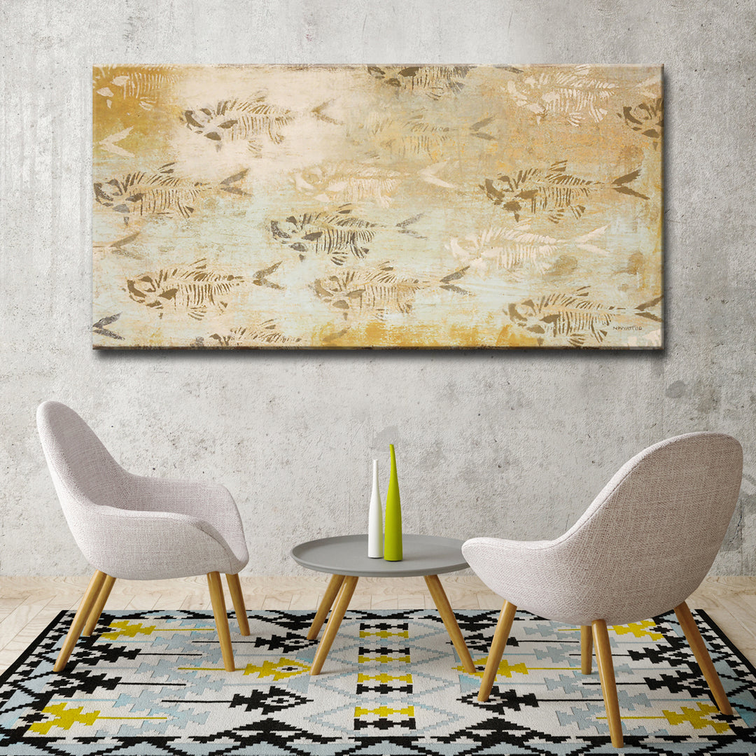 'Fossilized School' Wrapped Canvas Wall Art