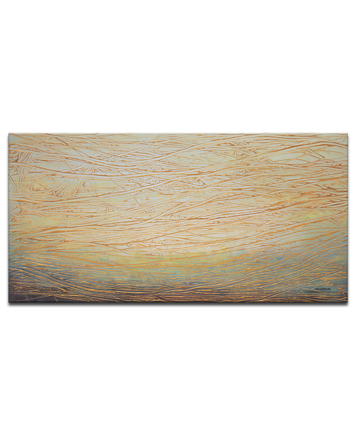 'Gold Currents' Wrapped Canvas Wall Art