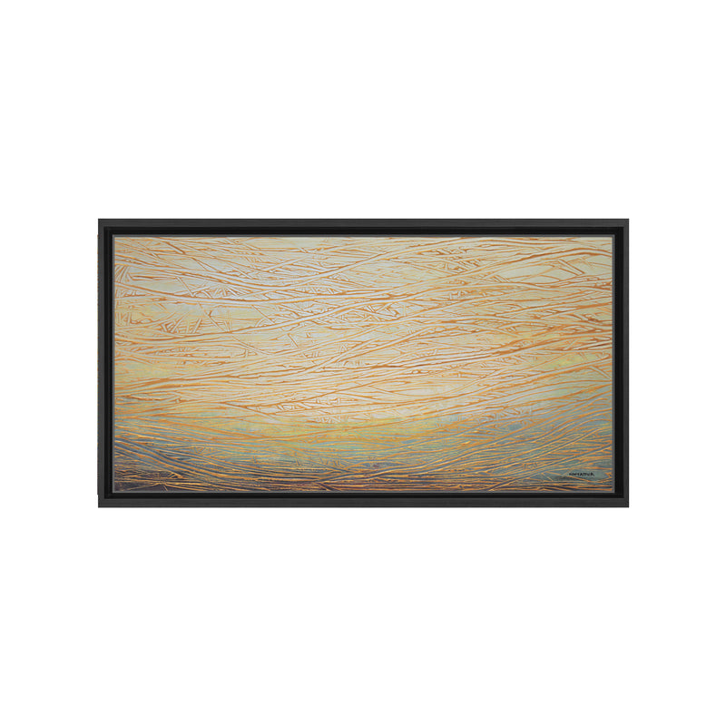 Gold Currents Framed Canvas Wall Art