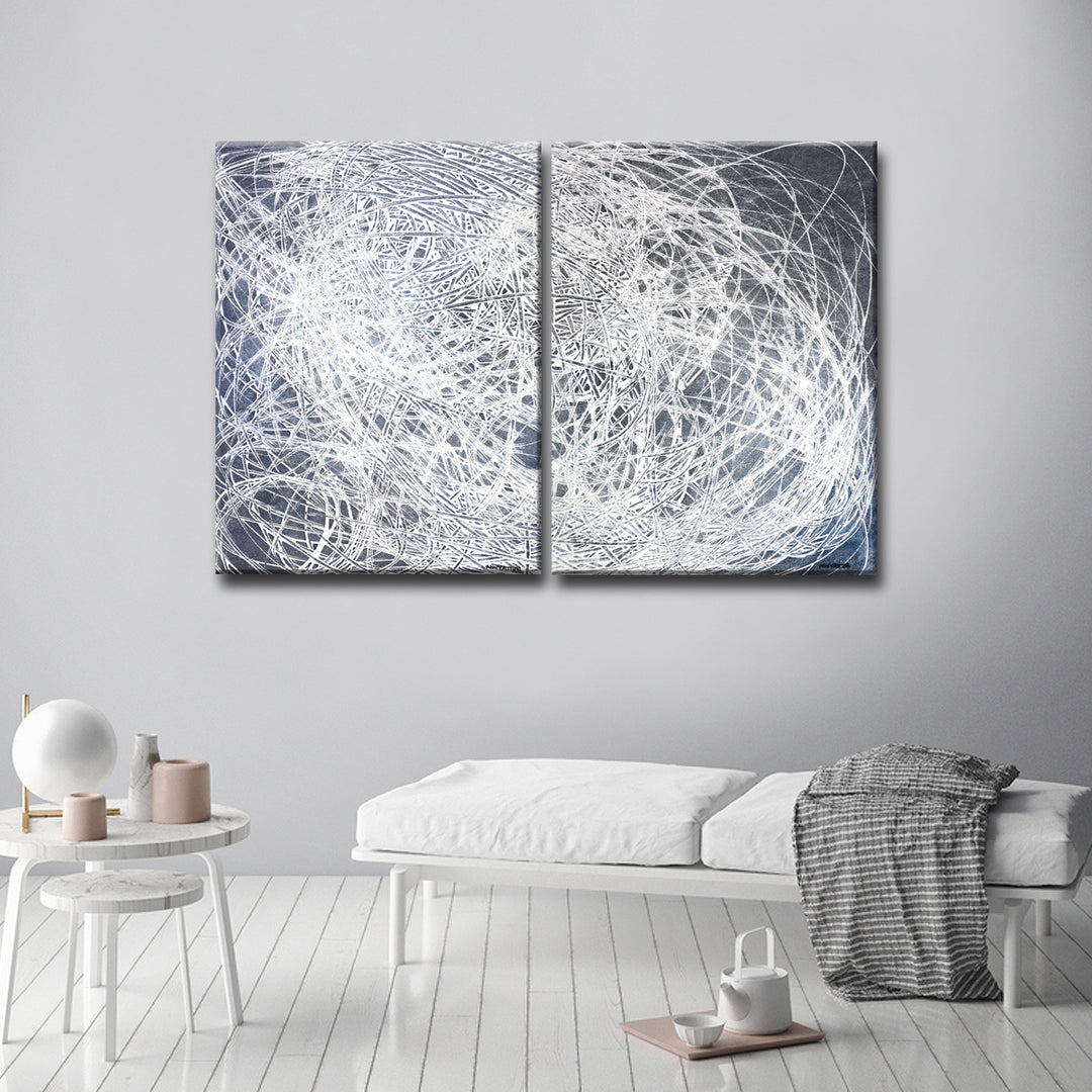 'Denim Threads I/II' 2 Piece Wrapped Canvas Wall Art Set
