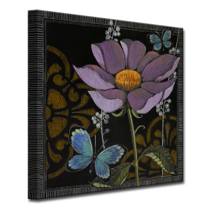 'Gilt Slate Flora I' Wrapped Canvas Wall Art