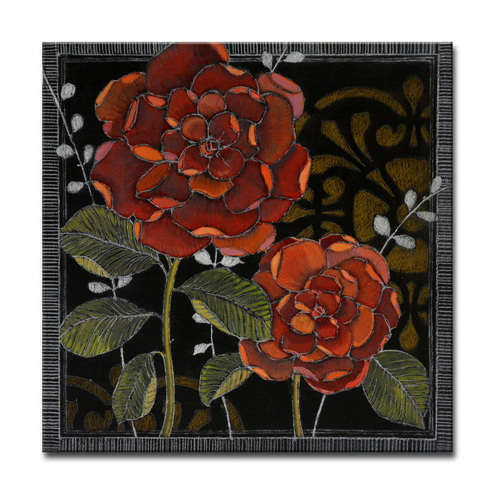 'Gilt Slate Flora II' Wrapped Canvas Wall Art