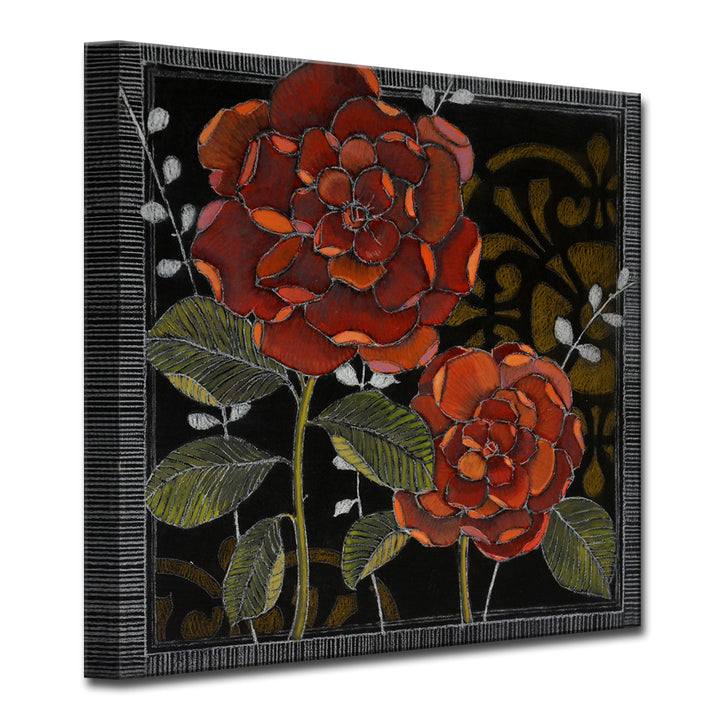 'Gilt Slate Flora II' Wrapped Canvas Wall Art