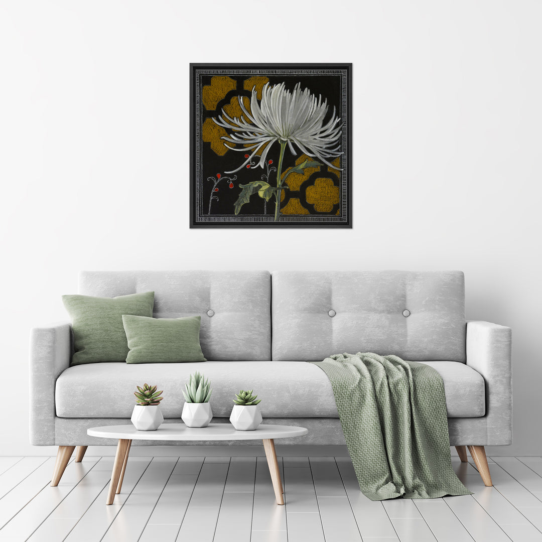 Gilt Slate Flora III Framed Canvas Wall Art
