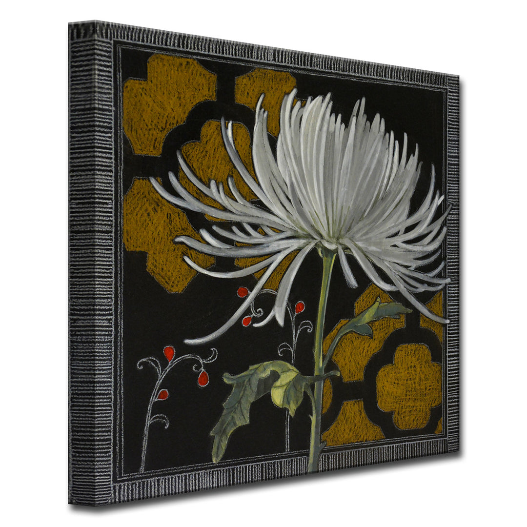 'Gilt Slate Flora III' Wrapped Canvas Wall Art