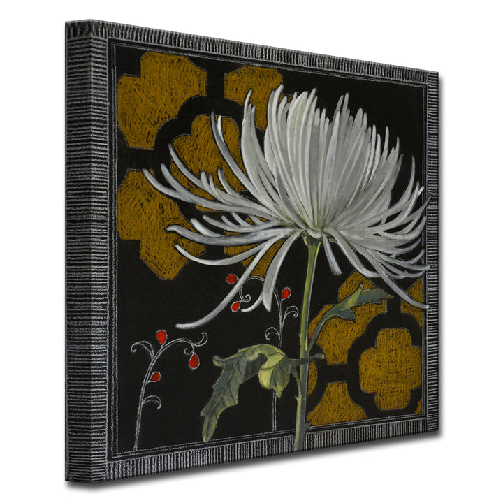 'Gilt Slate Flora III' Wrapped Canvas Wall Art