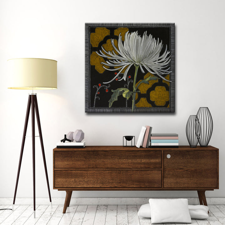'Gilt Slate Flora III' Wrapped Canvas Wall Art