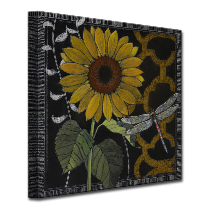 'Gilt Slate Flora IV' Wrapped Canvas Wall Art