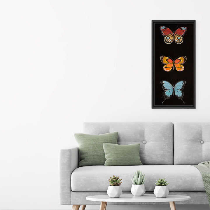 Butterfly Trio II Framed Canvas Wall Art