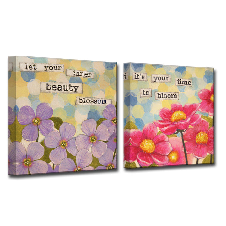 'Affirmation I/II' 2 PieceWrapped Canvas Wall Art Set
