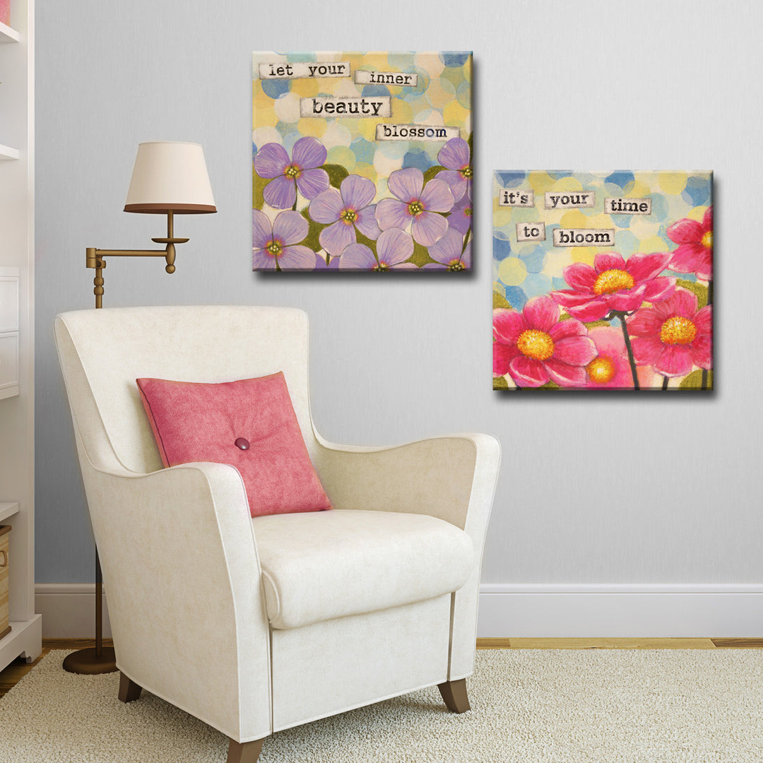 'Affirmation I/II' 2 PieceWrapped Canvas Wall Art Set
