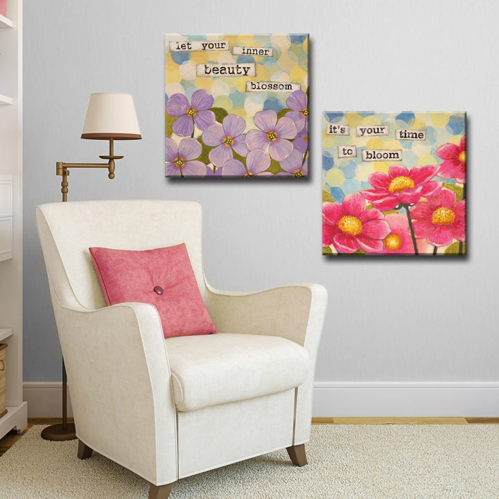 'Affirmation I/II' 2 PieceWrapped Canvas Wall Art Set