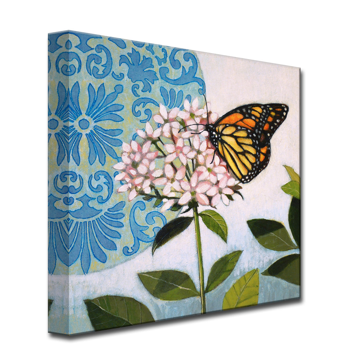 'Flitter I' Butterfly Floral Wrapped Canvas Wall Art – Ready2HangArt