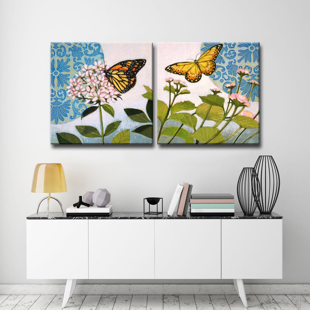 'Flitter I/II' 2 Piece Wrapped Canvas Wall Art Set
