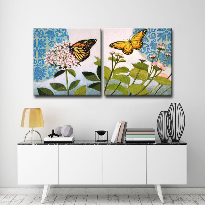 'Flitter I/II' 2 Piece Wrapped Canvas Wall Art Set