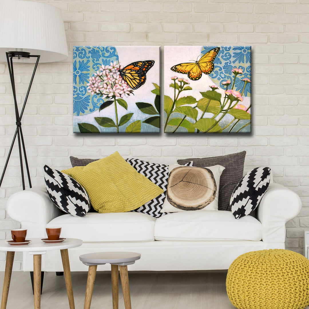 'Flitter I/II' 2 Piece Wrapped Canvas Wall Art Set