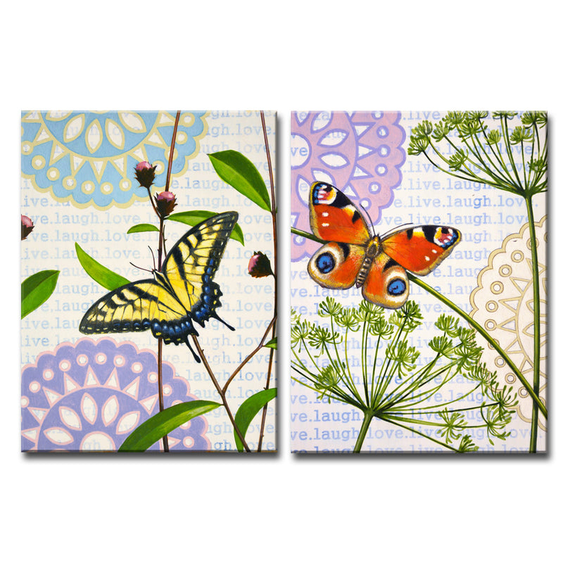'In the Meadow I/II' 2 Piece Wrapped Canvas Wall Art Set