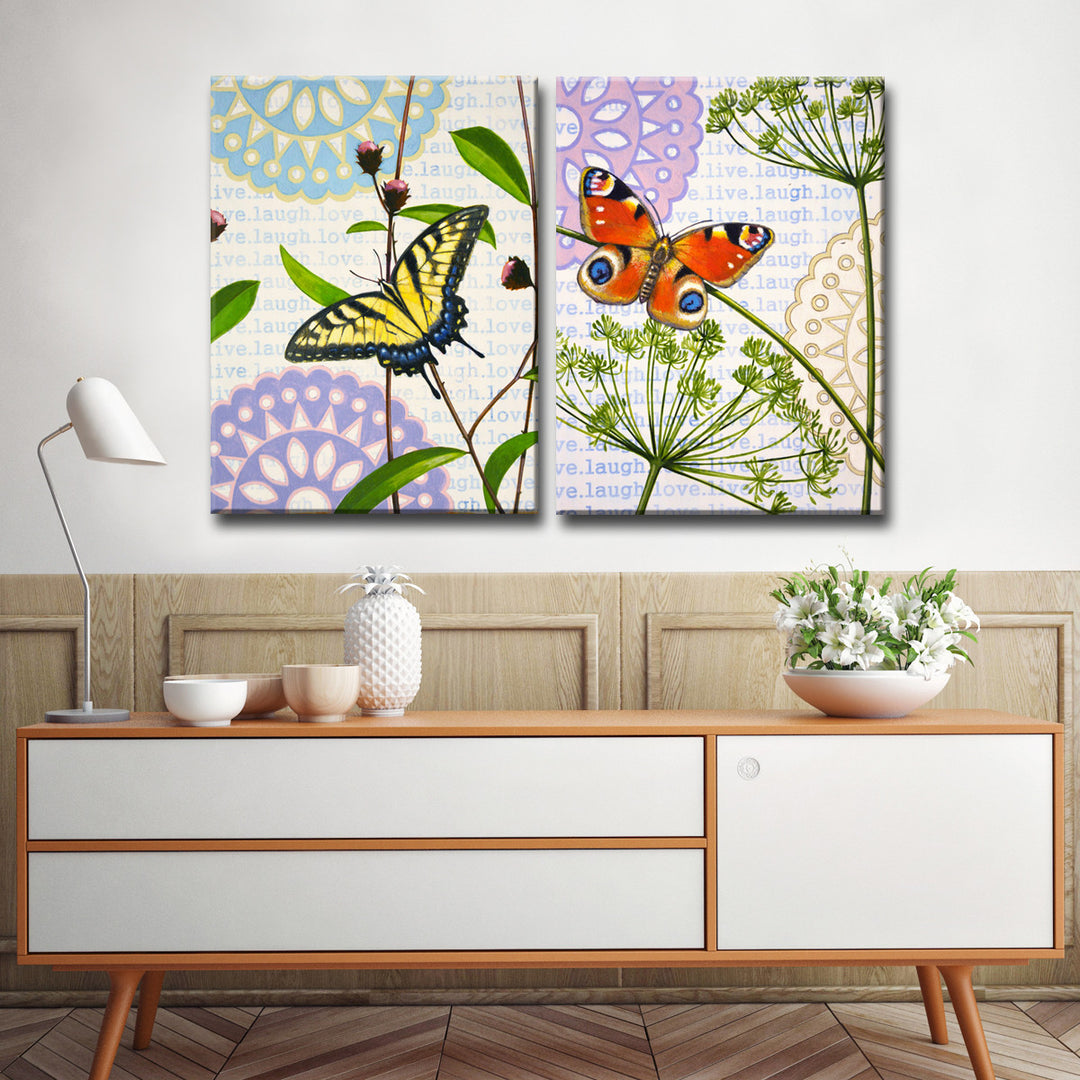 In the Meadow I/II' 2 Piece Wrapped Canvas Wall Art Set