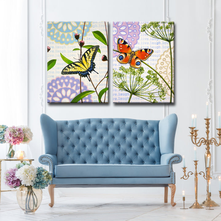 In the Meadow I/II' 2 Piece Wrapped Canvas Wall Art Set