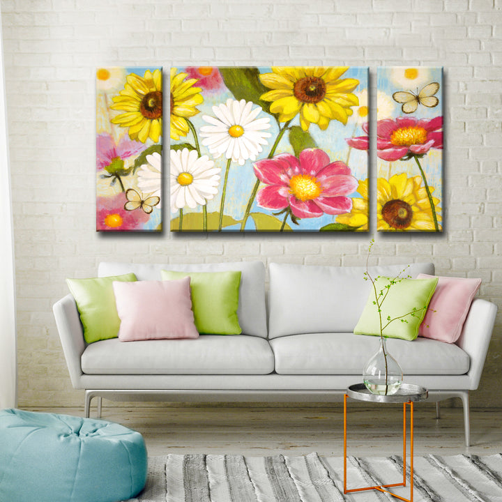 'Glorious Day' 3 Piece Wrapped Canvas Wall Art Set