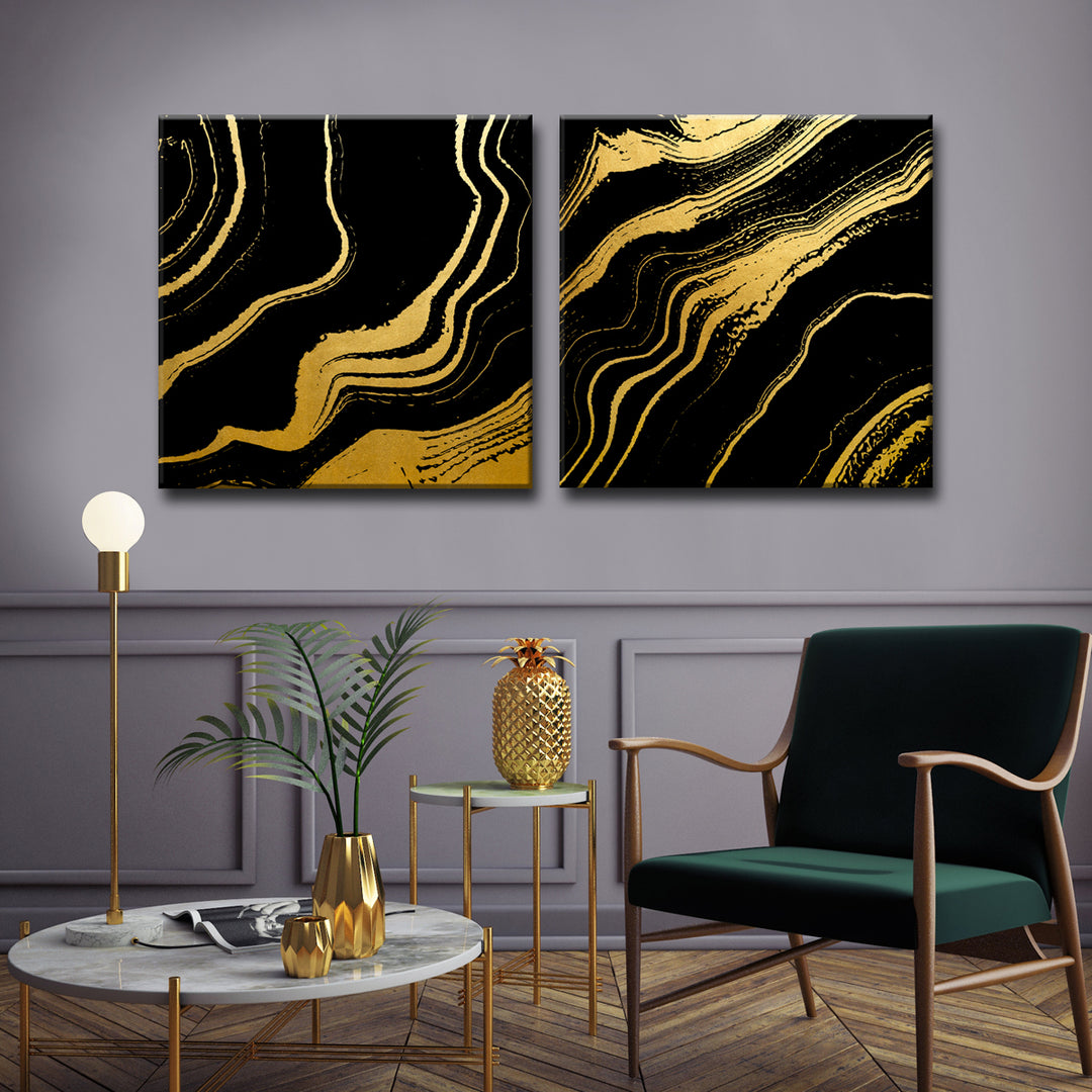 'Gilt Mod IV/V' 2 Piece  Wall Art