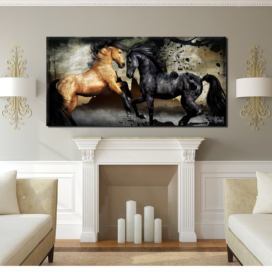Equestrian Saddle Ink PPI' Canvas Wall Art