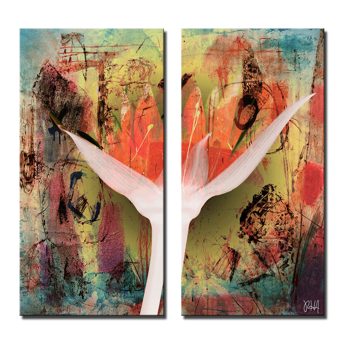 Painted Petals XXVB' 2 Piece Canvas Wall Art Set – Ready2HangArt