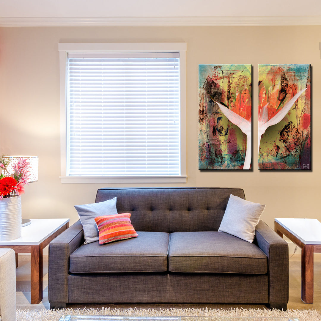 Painted Petals XXVB' 2 Piece Canvas Wall Art Set