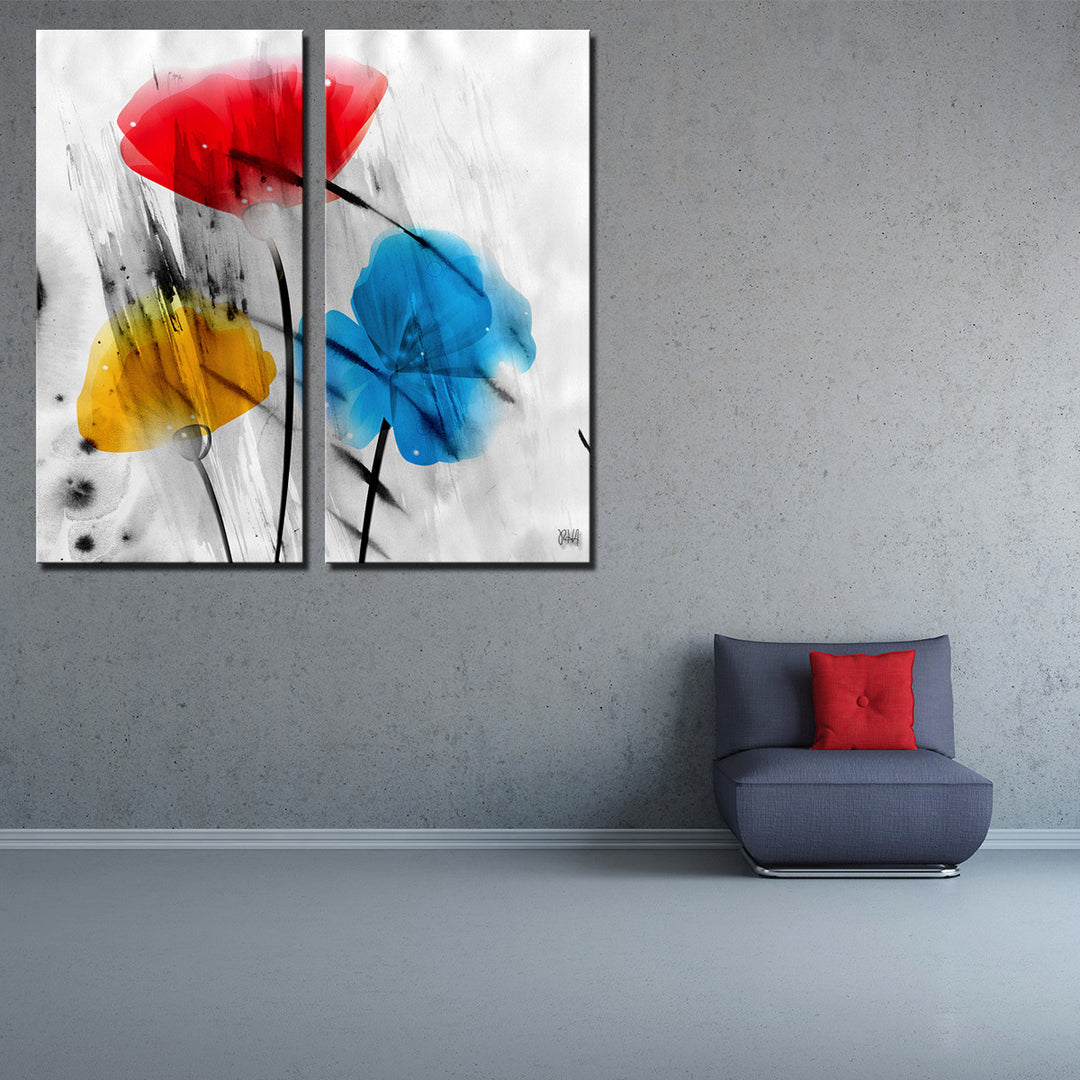 Painted Petals III-B' Wrapped Canvas Wall Art