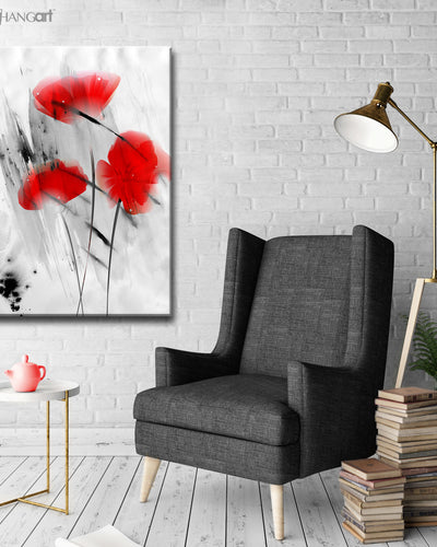 Painted Petals III' Wrapped Canvas Wall Art