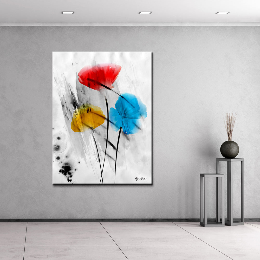 Painted Petals III-B' Wrapped Canvas Wall Art