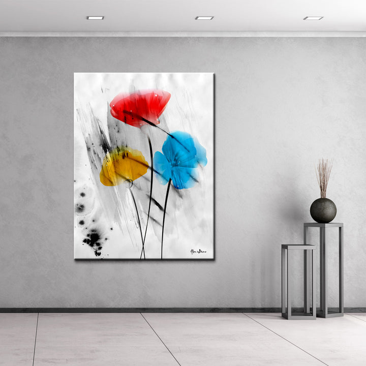 Painted Petals III-B' Wrapped Canvas Wall Art