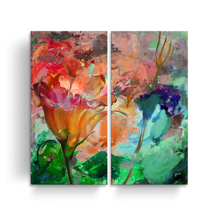 'Painted Petals LXI' Wrapped Canvas Wall Art Set