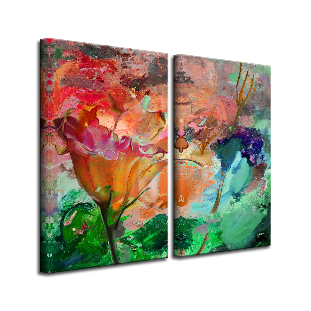 'Painted Petals LXI' Wrapped Canvas Wall Art Set