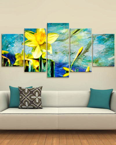 Painted Petals VII' 5 Piece Wrapped Canvas Wall Art Set