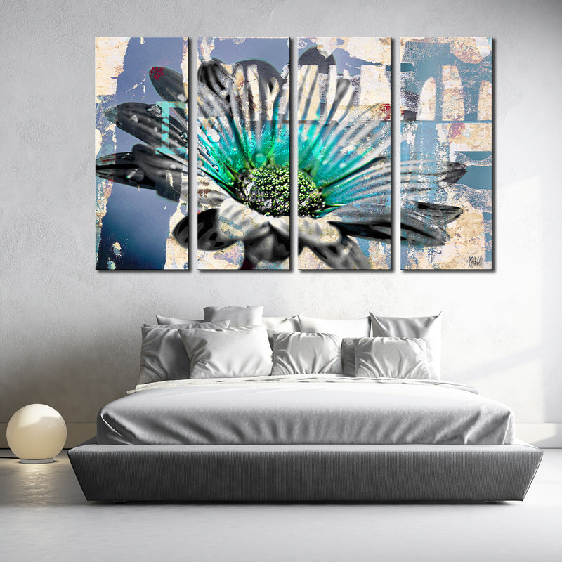 Painted Petals XCIV' 4-piece Wrapped Canvas Wall Art Set