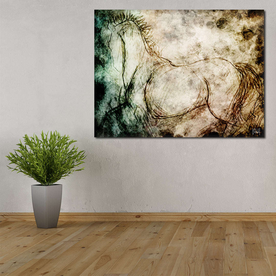 Equestrian Saddle Ink PSXXIII' Canvas Wall Art